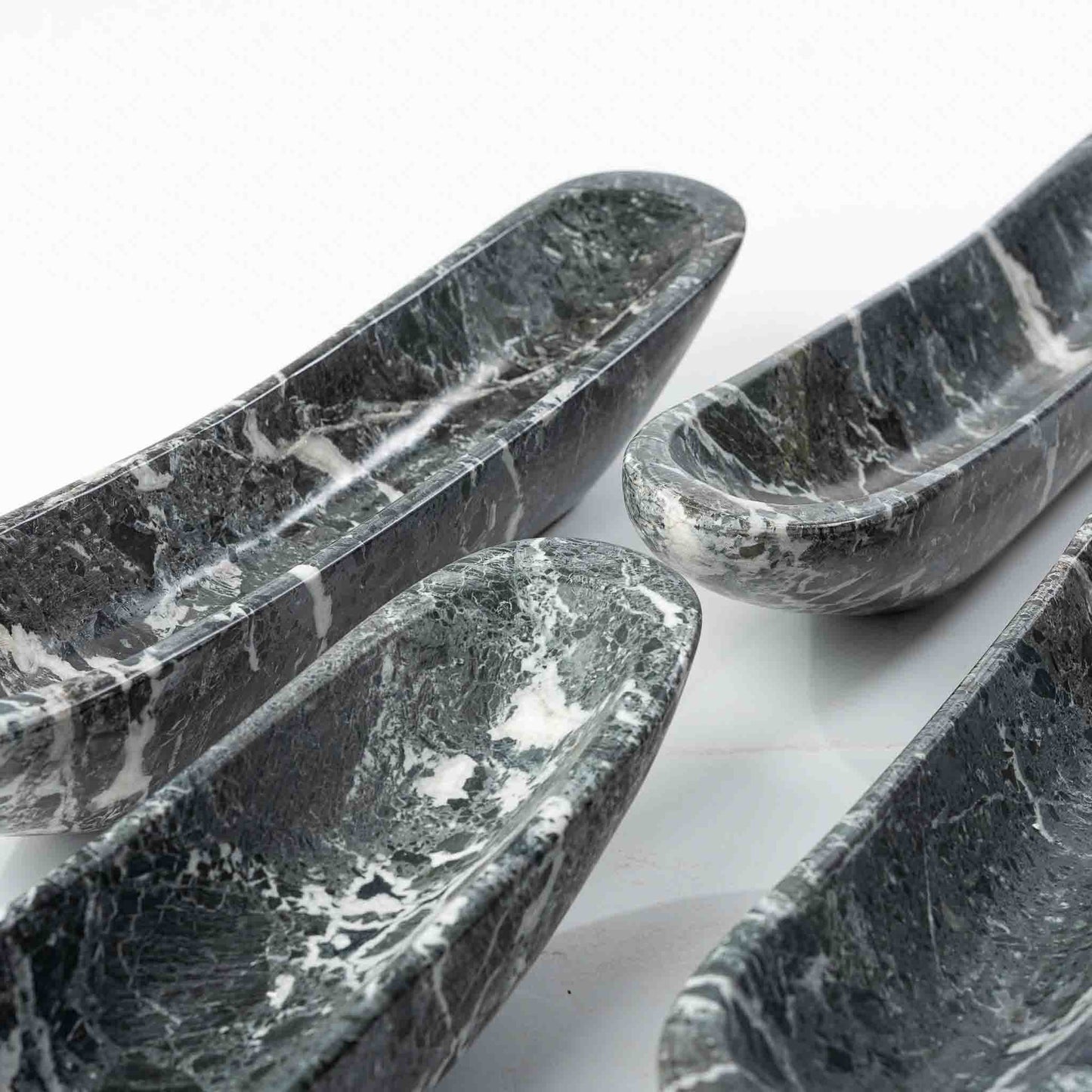 Marmor Schale länglich grüngrau