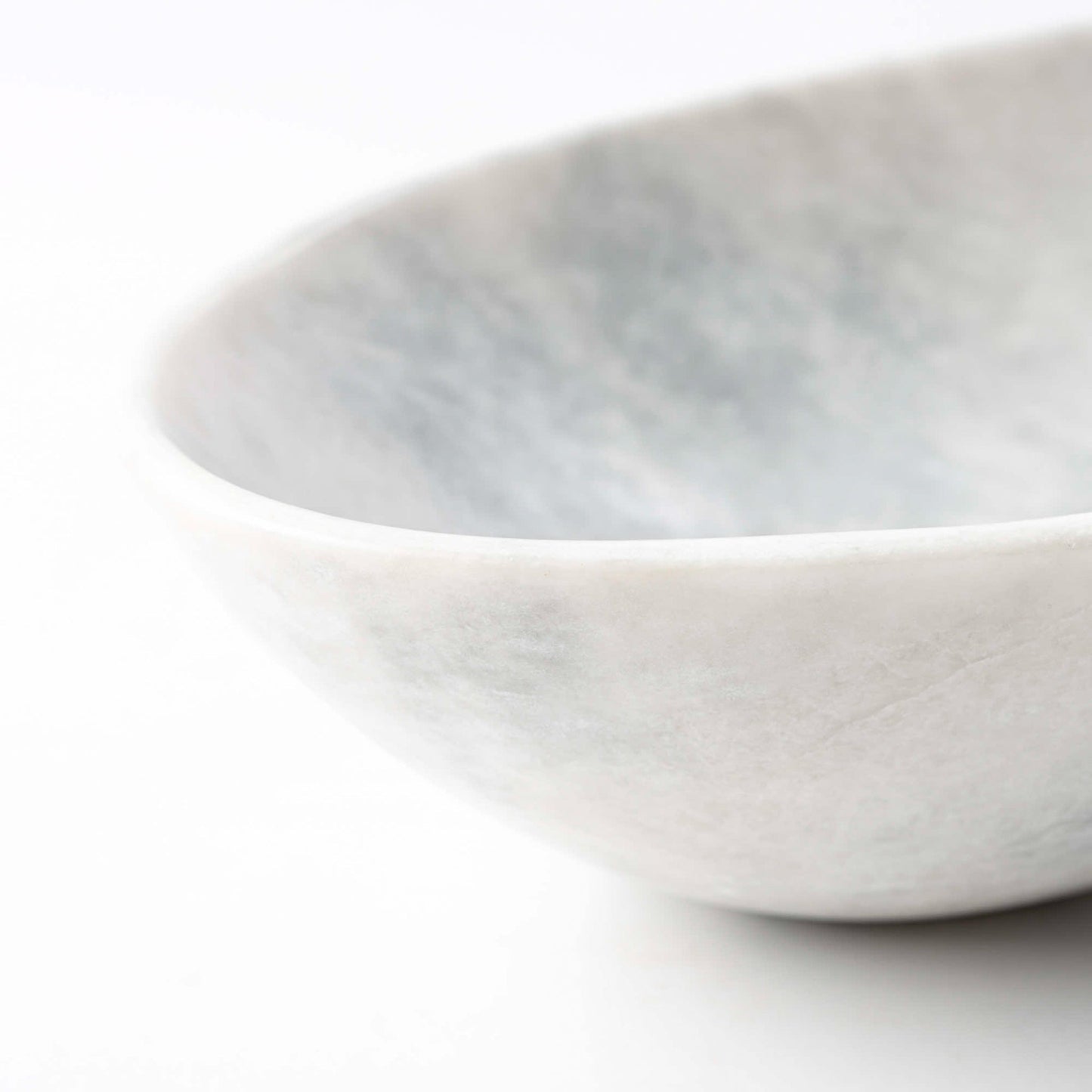 Marmor Schale oval weißgrau - Large