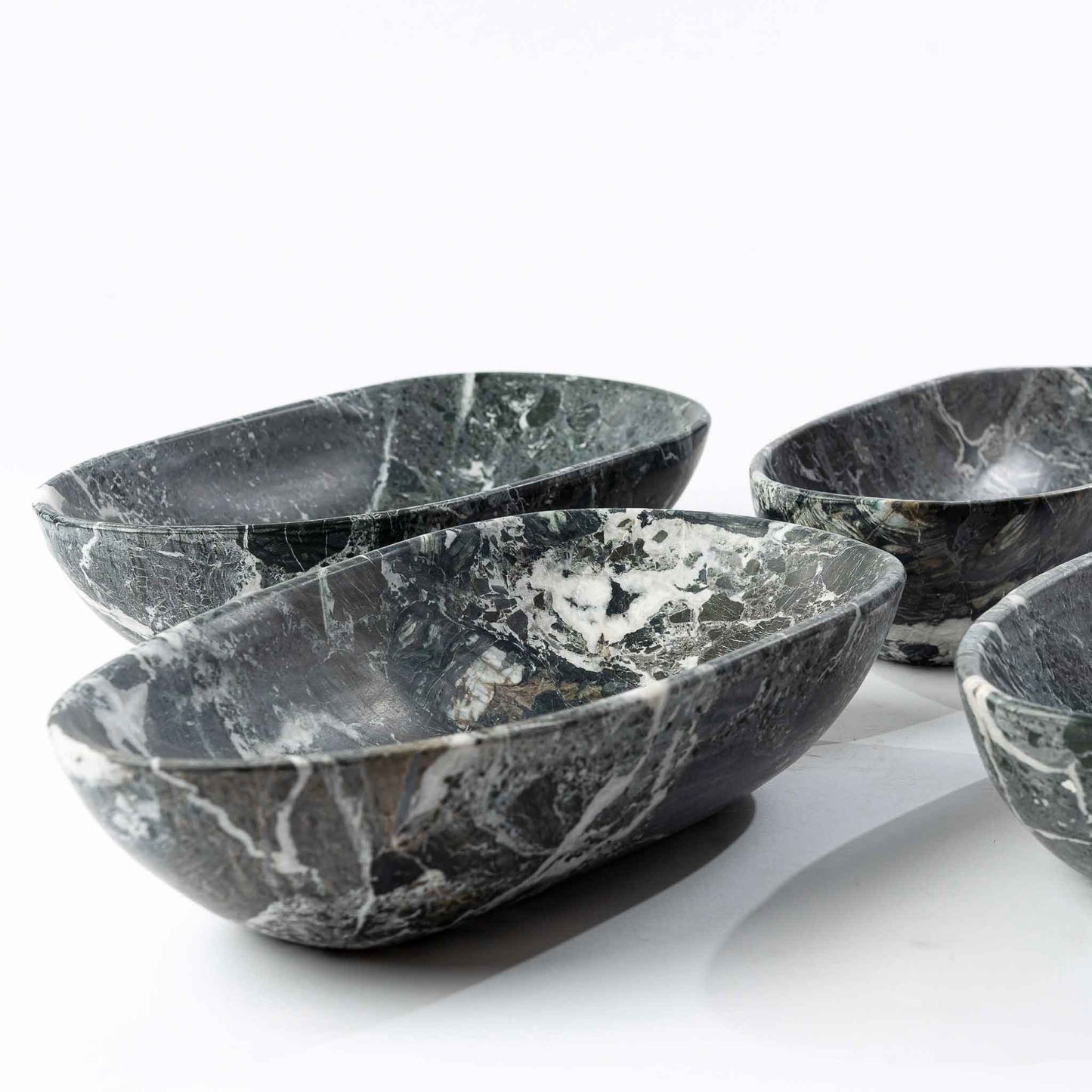 Marmor Schale oval grüngrau - Large
