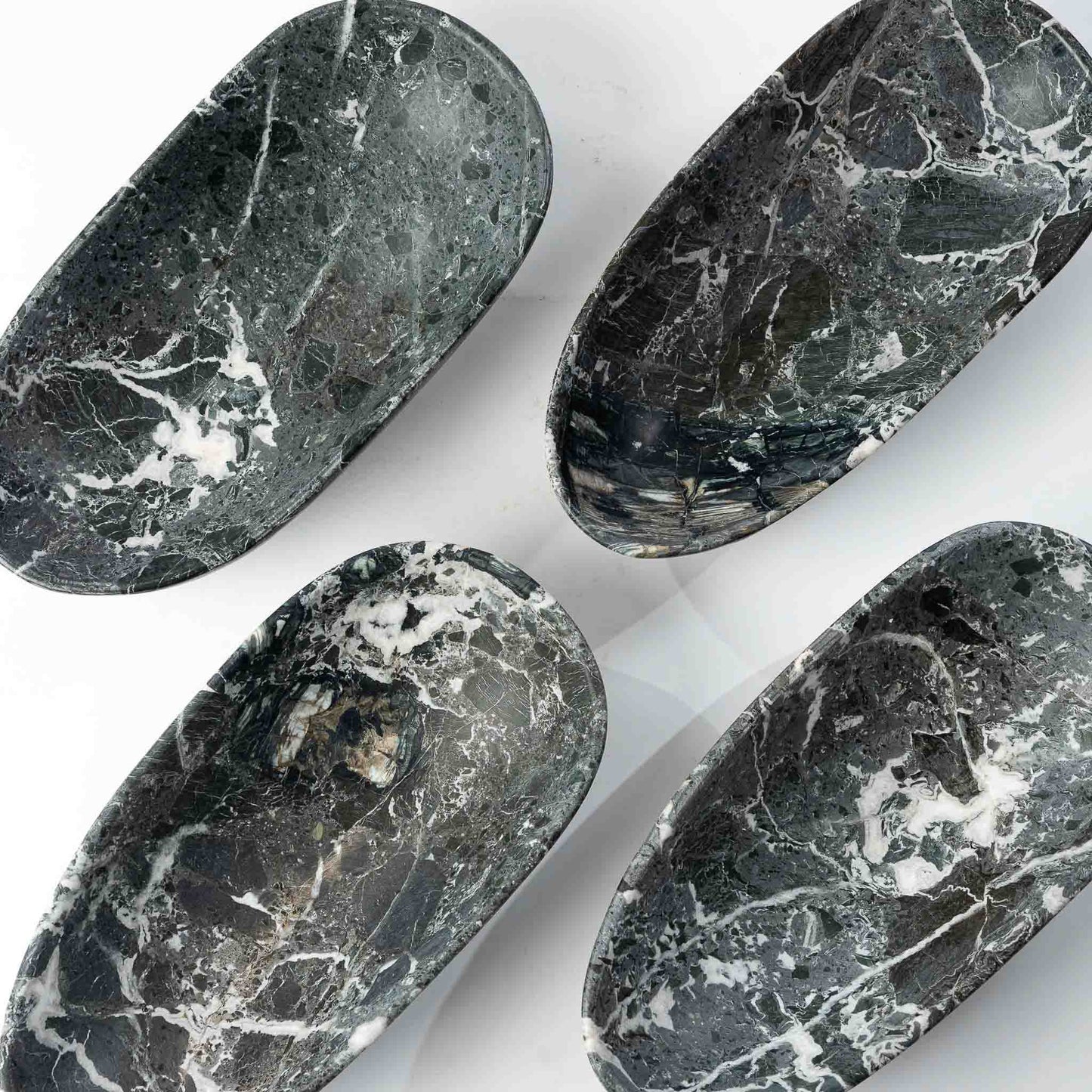 Marmor Schale oval grüngrau - Large