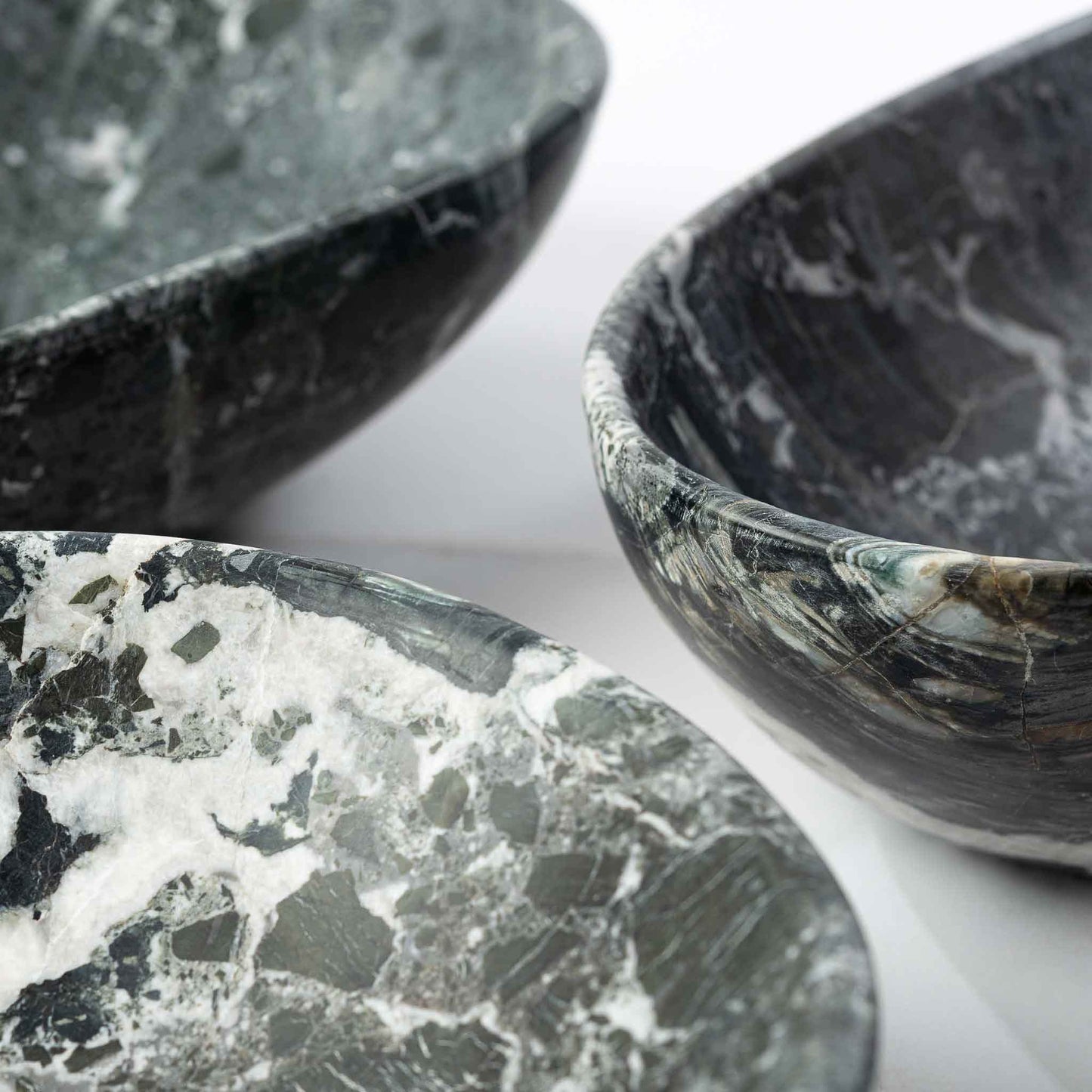 Marmor Schale oval grüngrau - Large