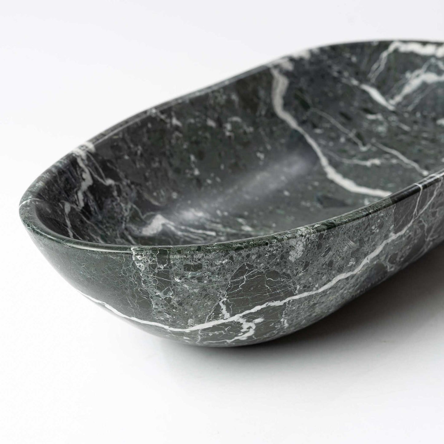 Marmor Schale oval grüngrau - Large