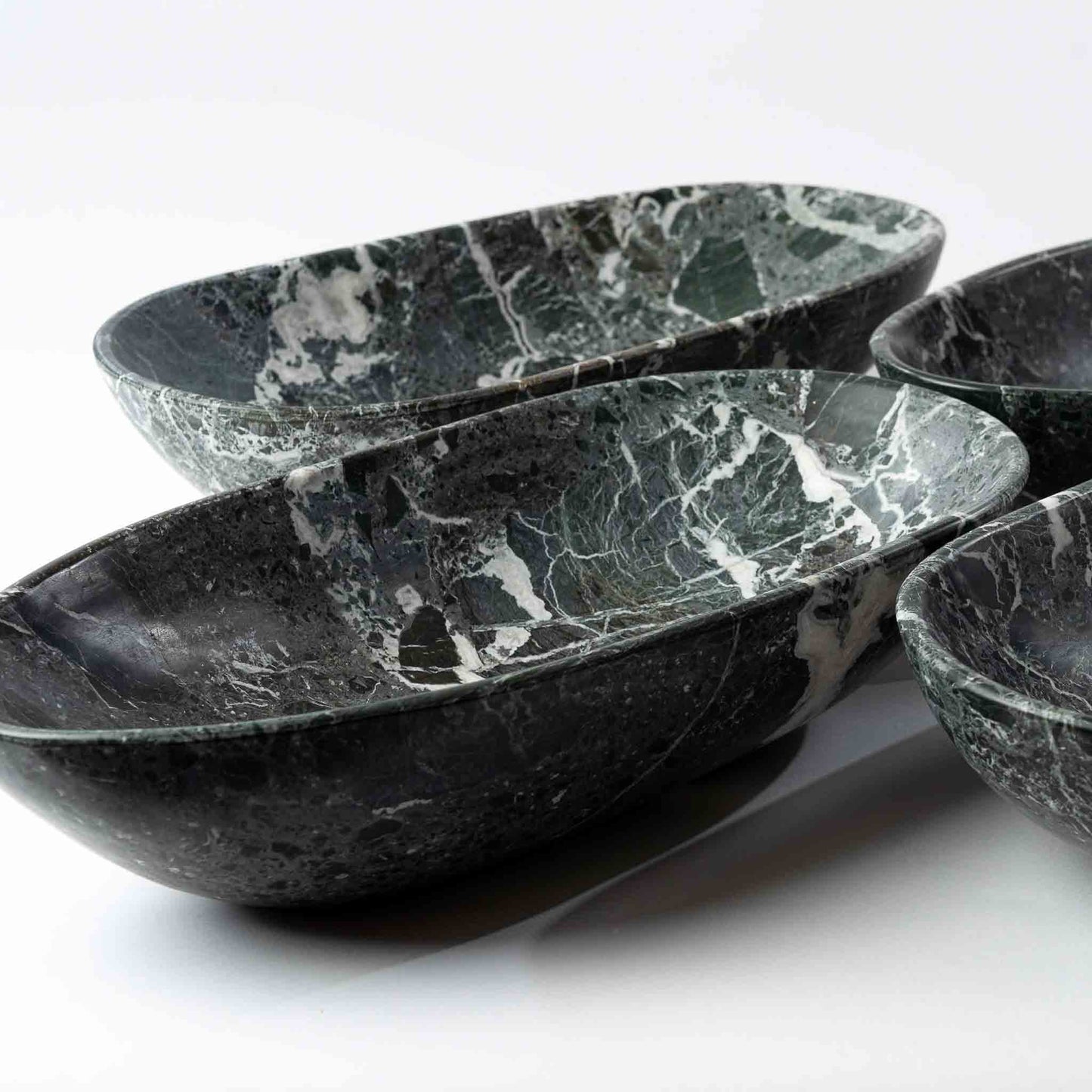 Marmor Schale oval grüngrau - Large