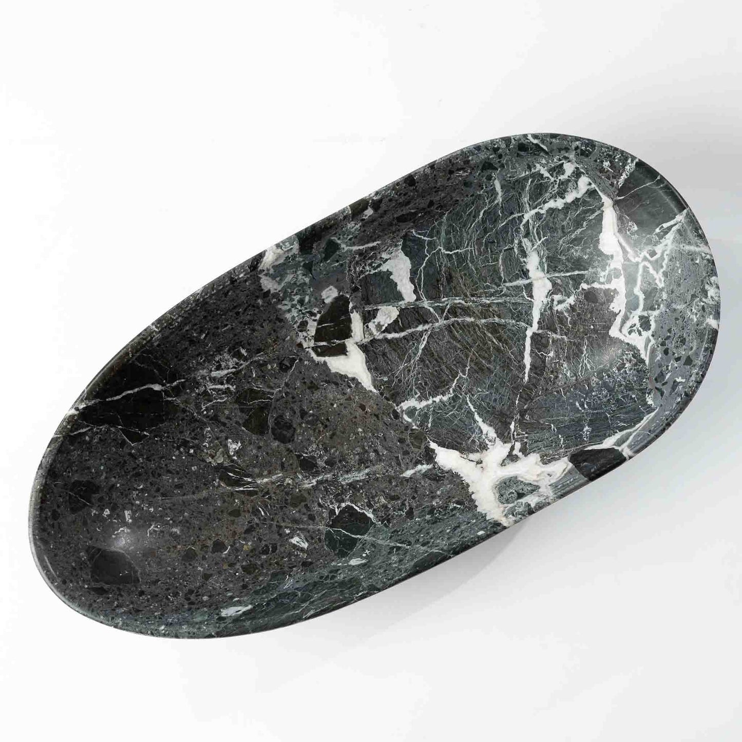 Marmor Schale oval grüngrau - Large
