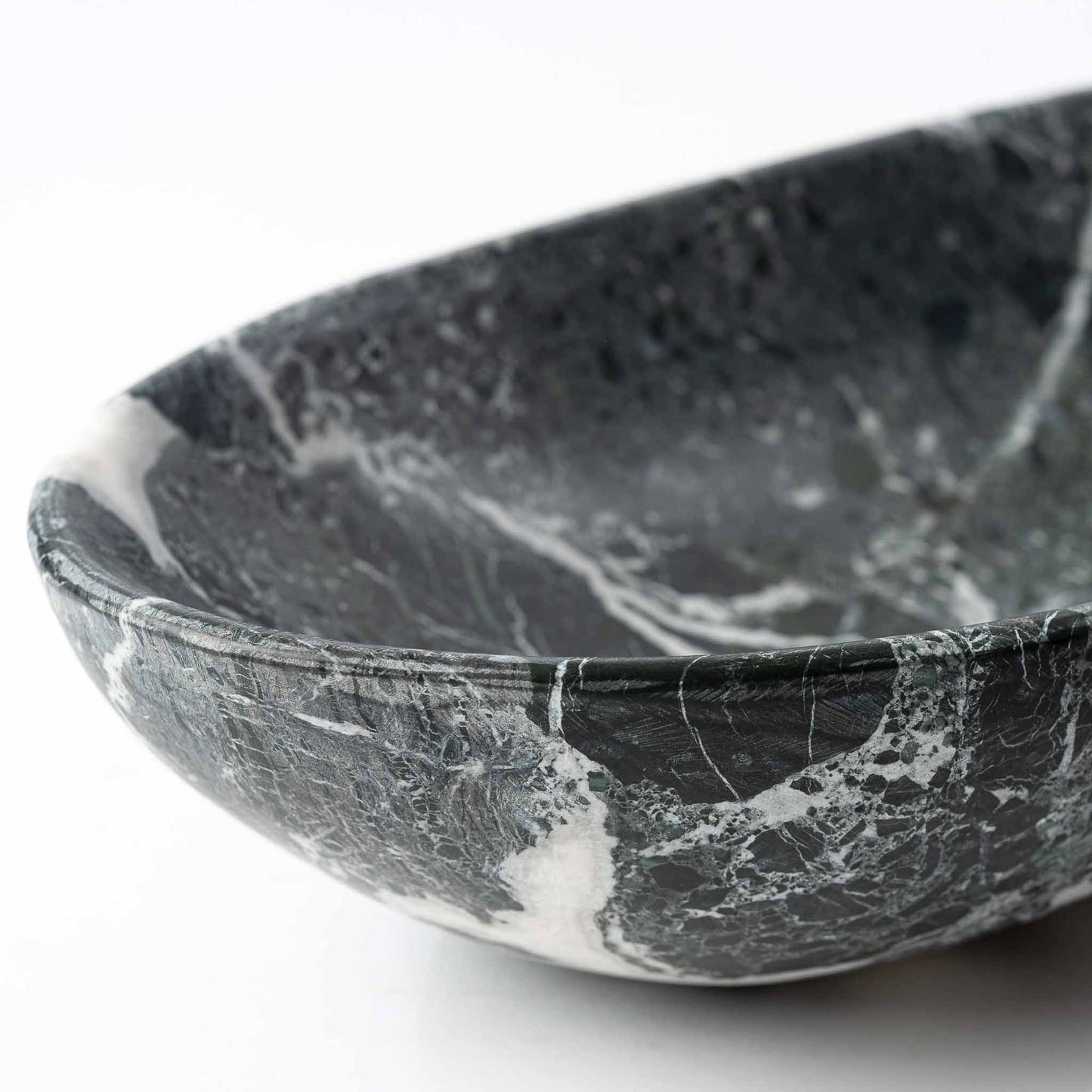 Marmor Schale oval grüngrau - Large