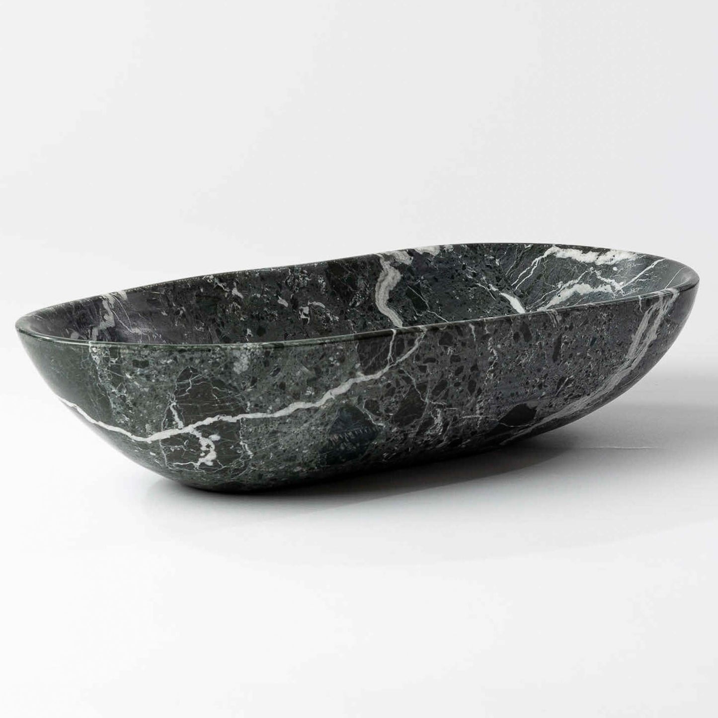 Marmor Schale oval grüngrau - Large