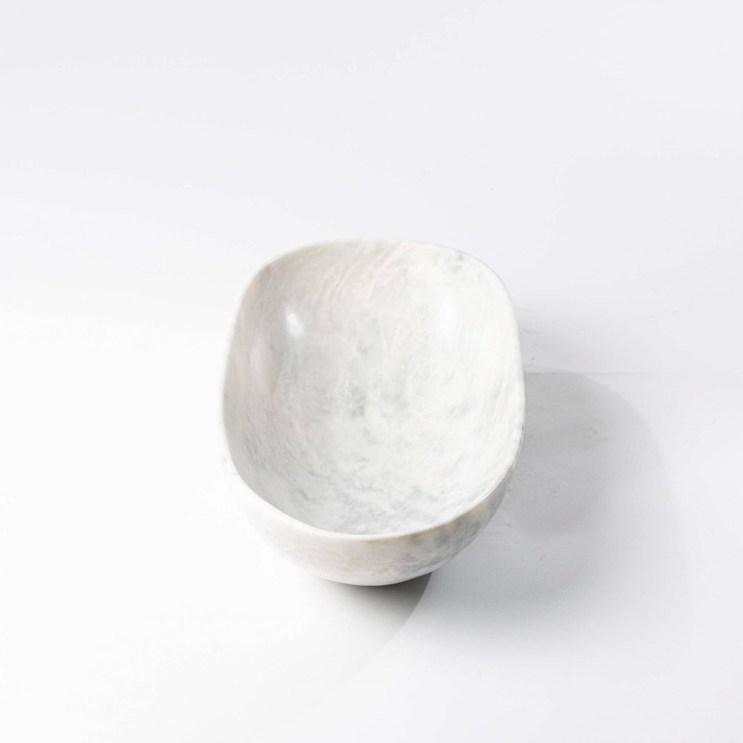 Marmor Schale oval weißgrau - Medium