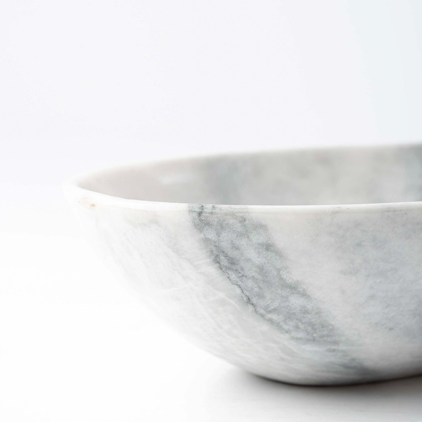 Marmor Schale oval weißgrau - Medium