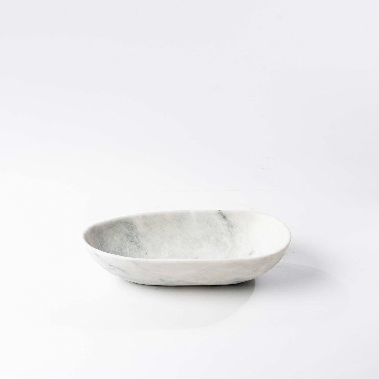 Marmor Schale oval weißgrau - Small