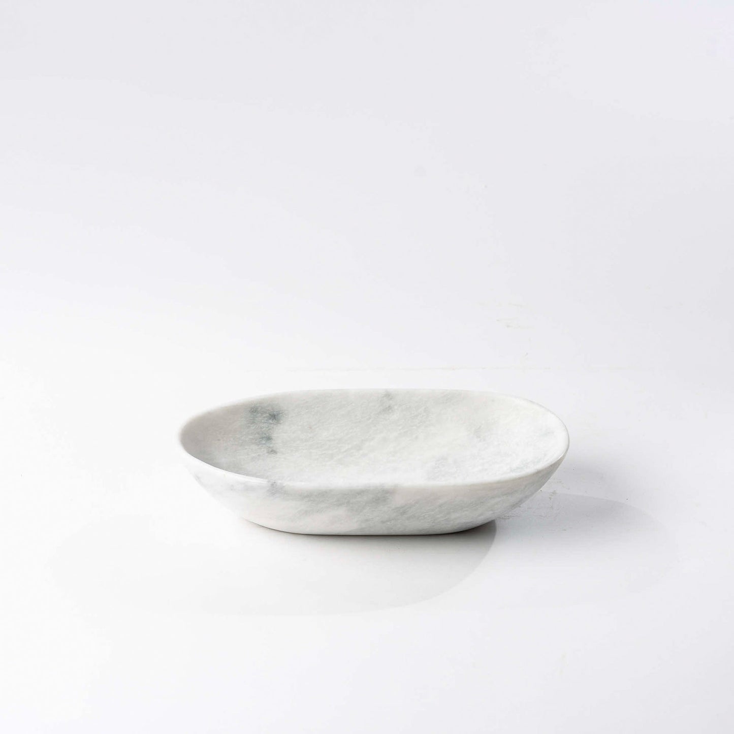 Marmor Schale oval weißgrau - Small