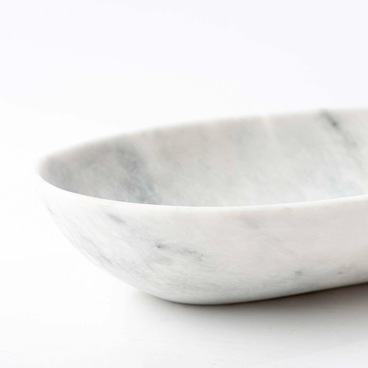 Marmor Schale oval weißgrau - Small