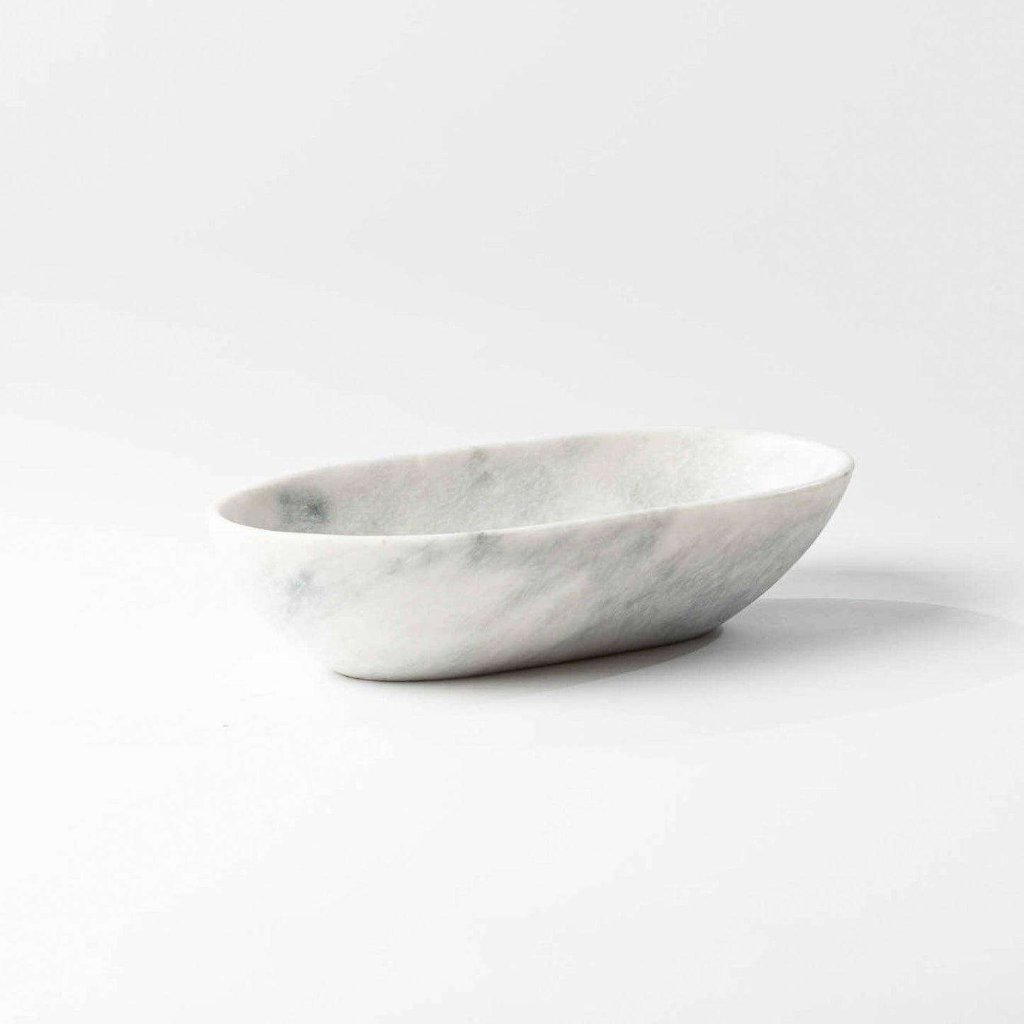 Marmor Schale oval weißgrau - Small