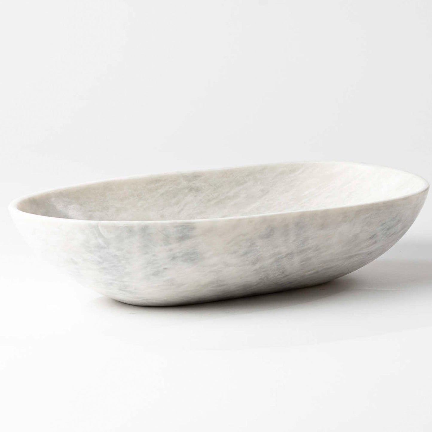 Marmor Schale oval weißgrau - Large