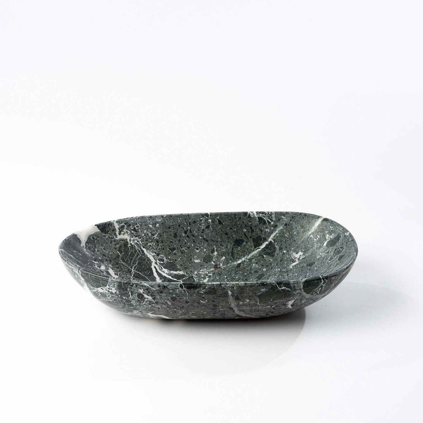 Marmor Schale oval grüngrau - Medium