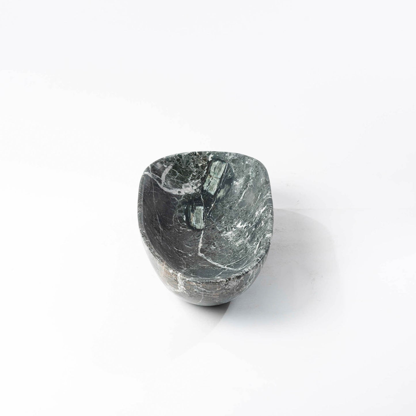 Marmor Schale oval grüngrau - Medium