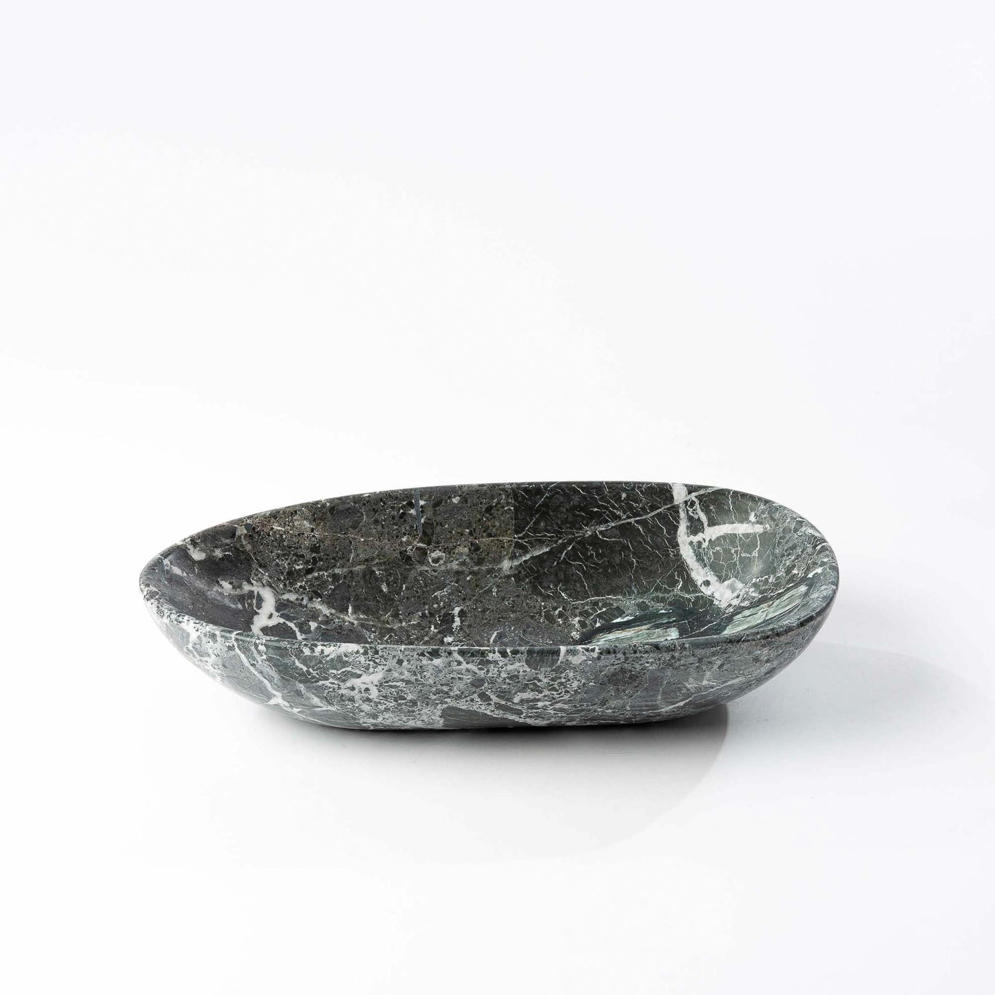 Marmor Schale oval grüngrau - Medium