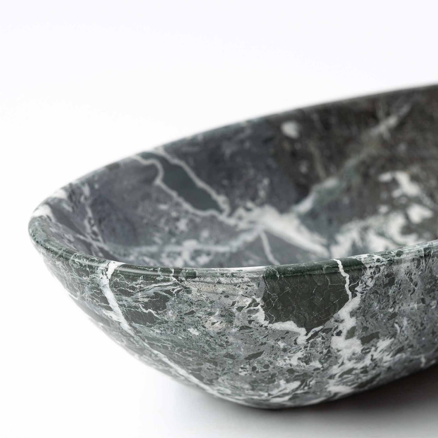 Marmor Schale oval grüngrau - Medium