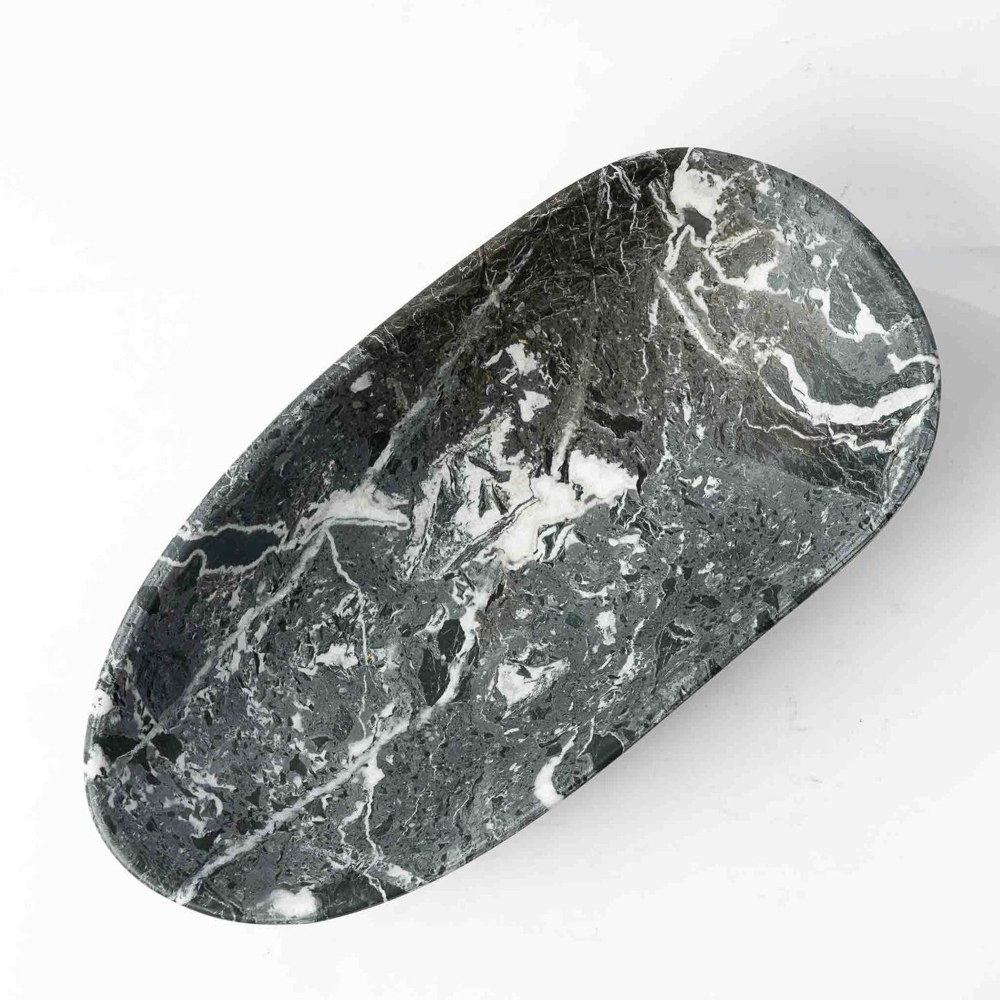 Marmor Schale oval grüngrau - Medium