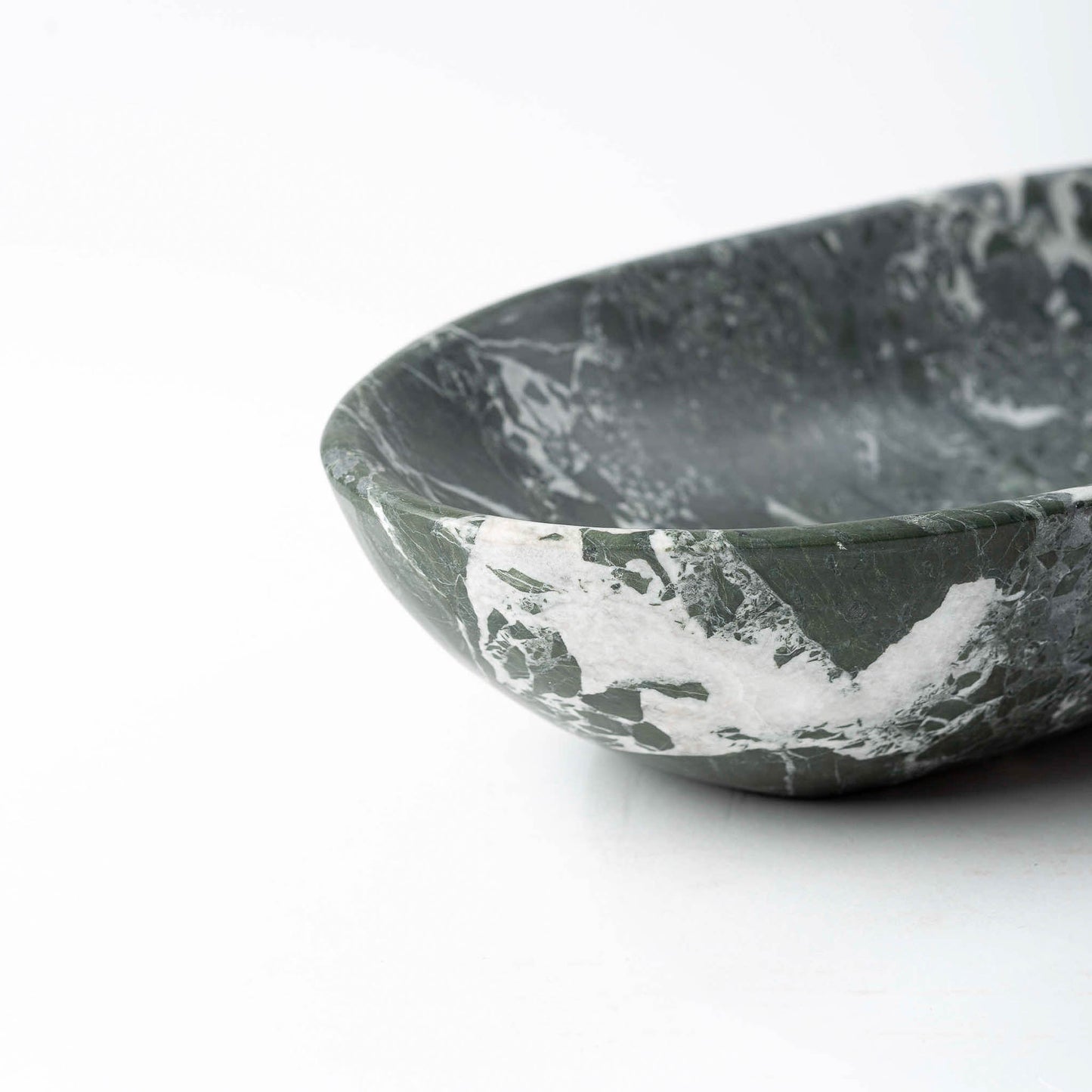Marmor Schale oval grüngrau - Small