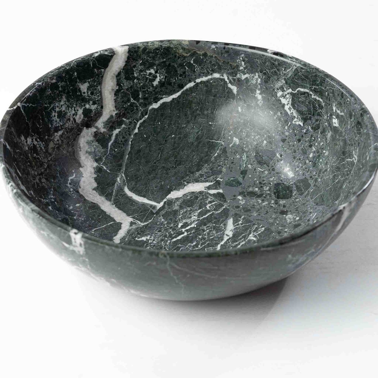 Marmor Schale rund grüngrau - Large