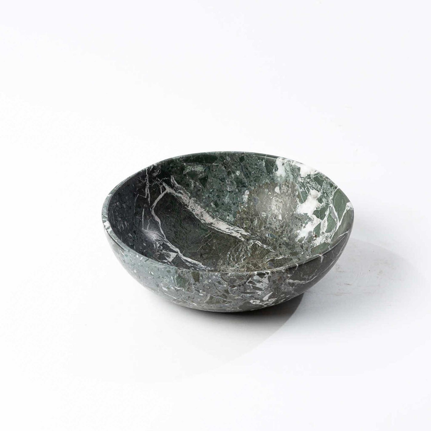 Marmor Schale rund grüngrau - Medium