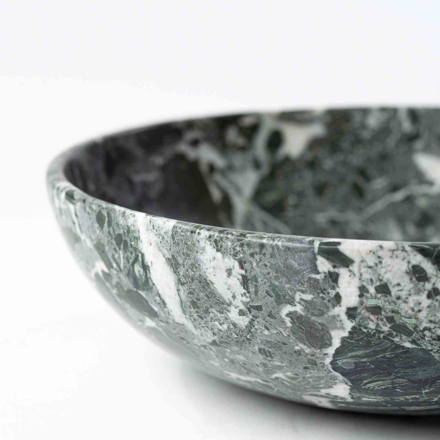 Marmor Schale rund grüngrau - Medium