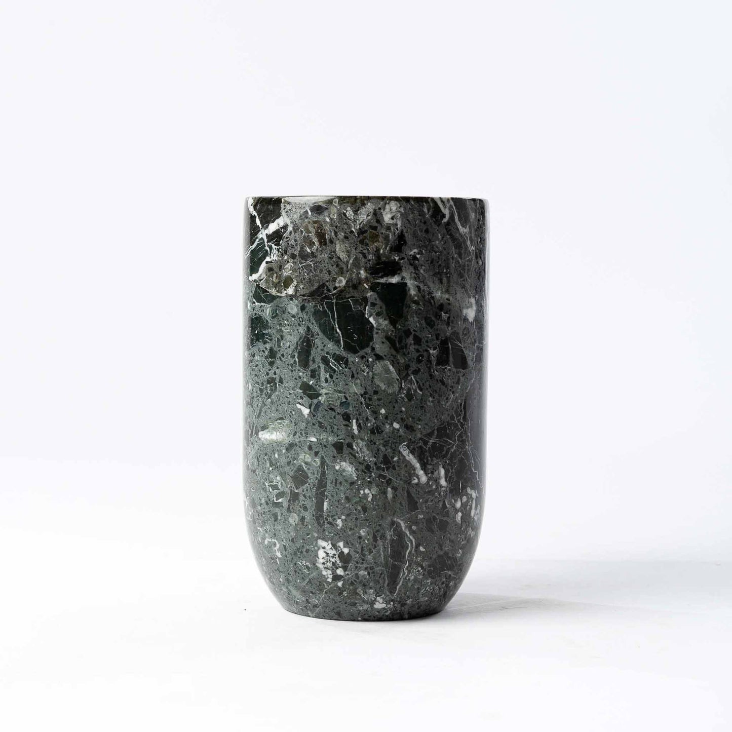Marmor Vase rund grüngrau