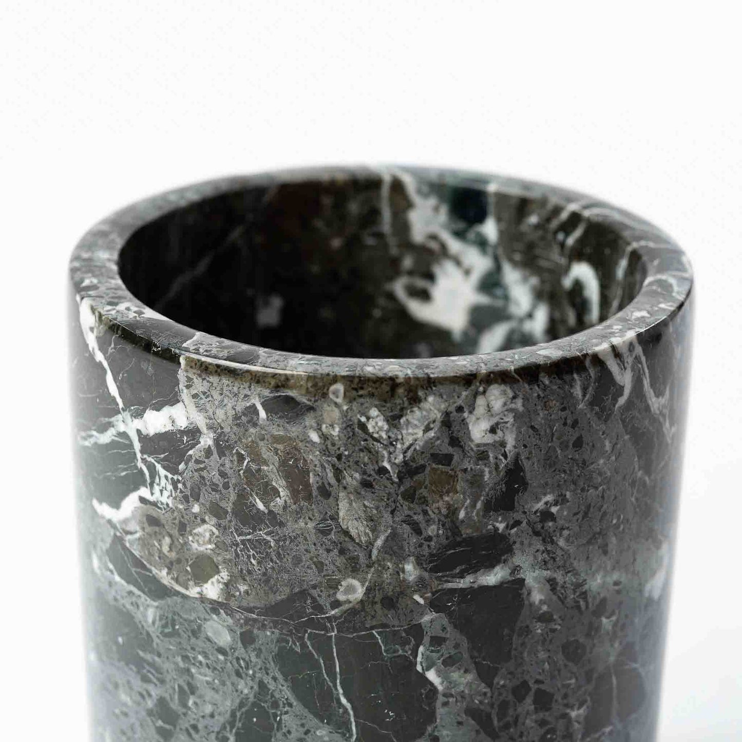 Marmor Vase rund grüngrau