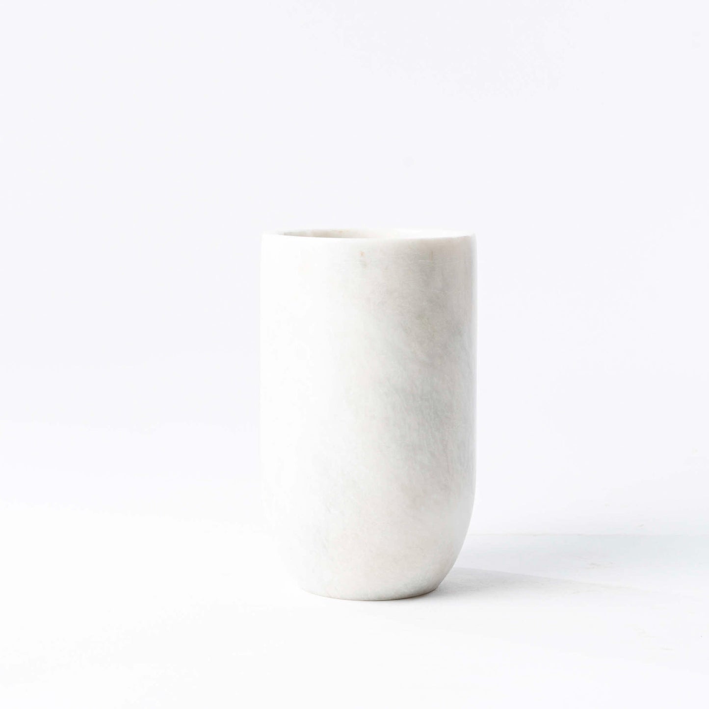 Marmor Vase rund weißgrau