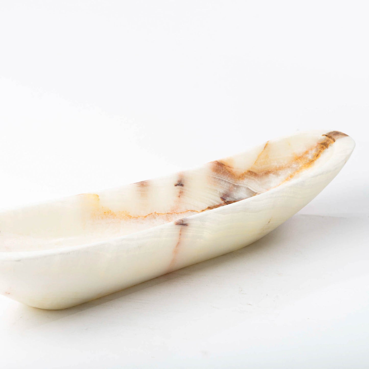 Onyx Schale länglich creme
