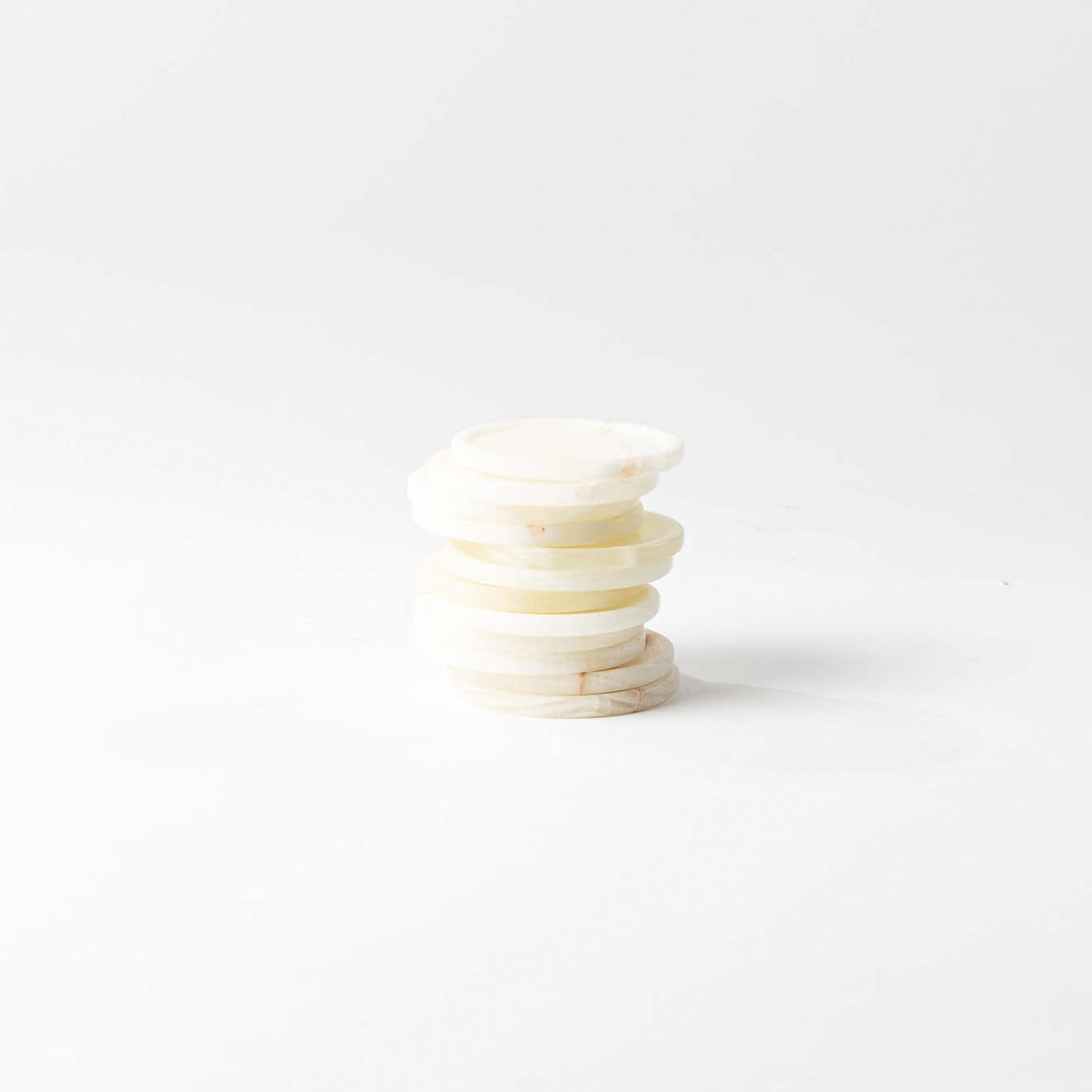Onyx Untersetzer rund creme - 6er Set