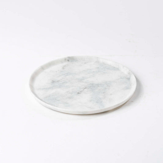 Marmor Teller rund weißgrau