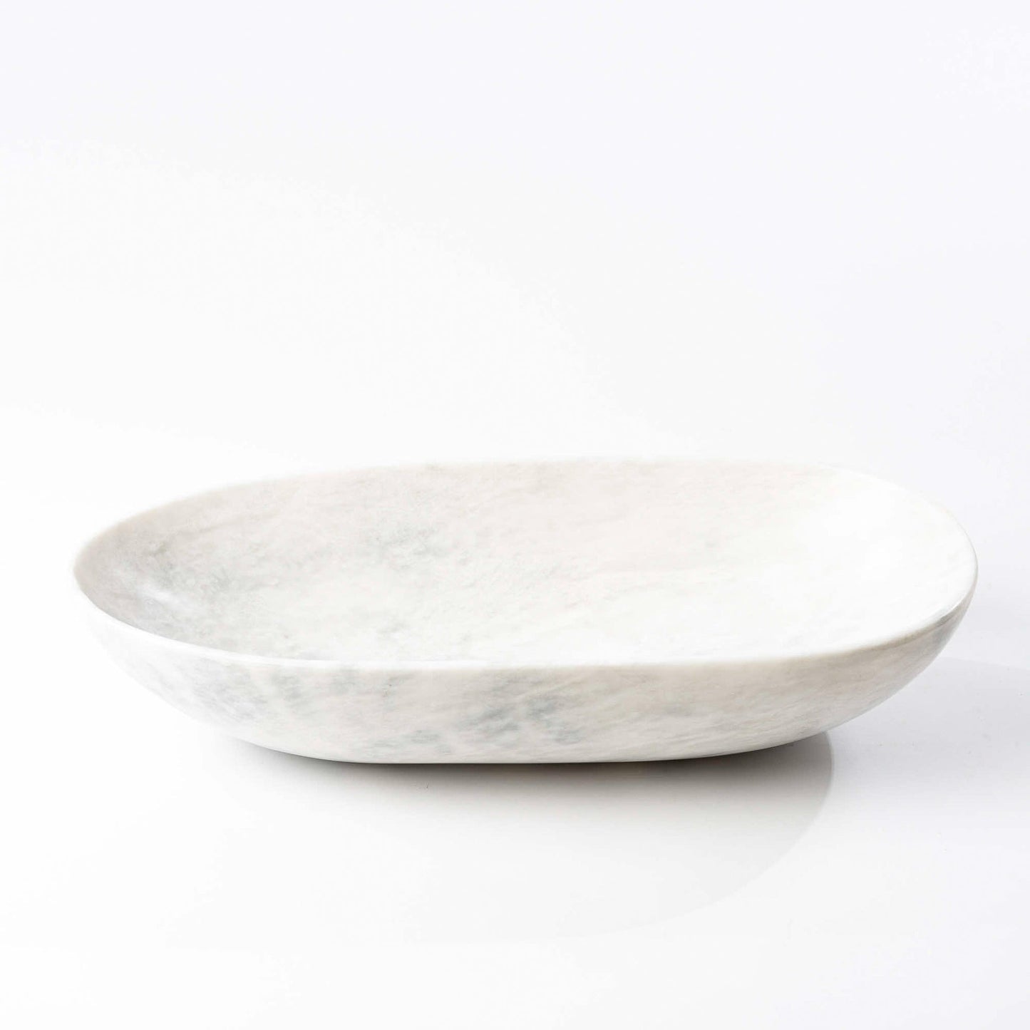 Marmor Schale oval weißgrau - Large