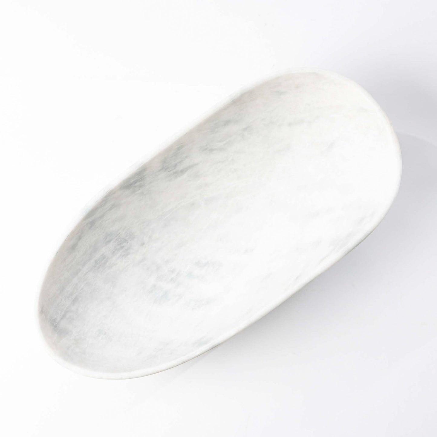 Marmor Schale oval weißgrau - Large