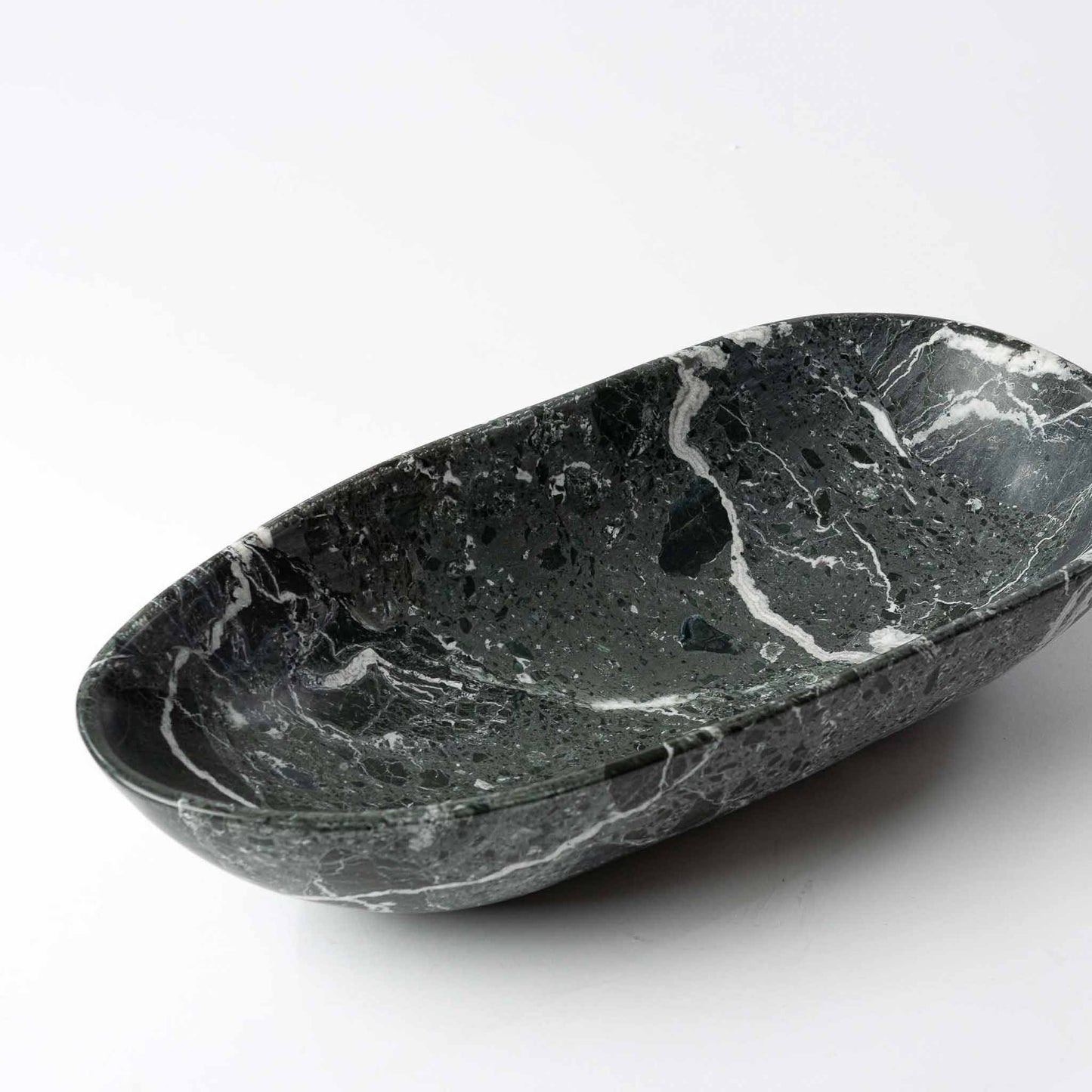 Marmor Schale oval grüngrau - Large