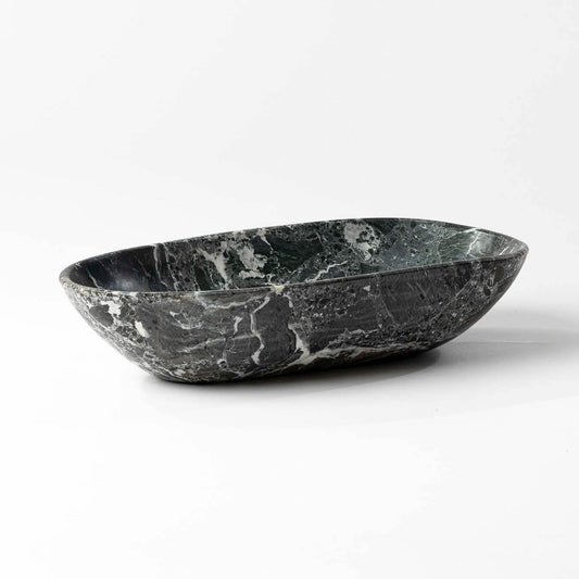 Marmor Schale oval grüngrau - Medium