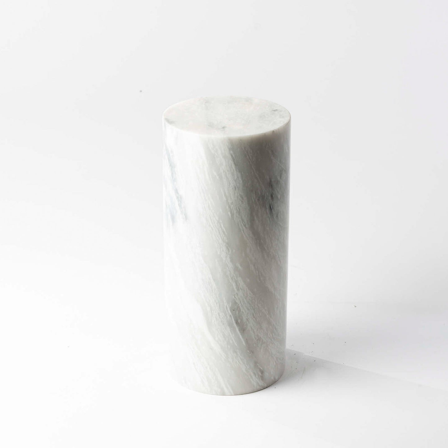 Marmor Vase rund weißgrau - Medium