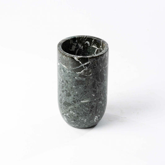 Marmor Vase rund grüngrau