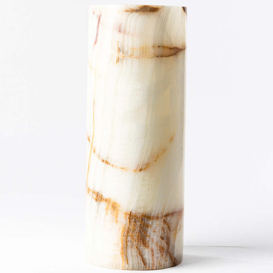 Onyx Vase rund creme - Large