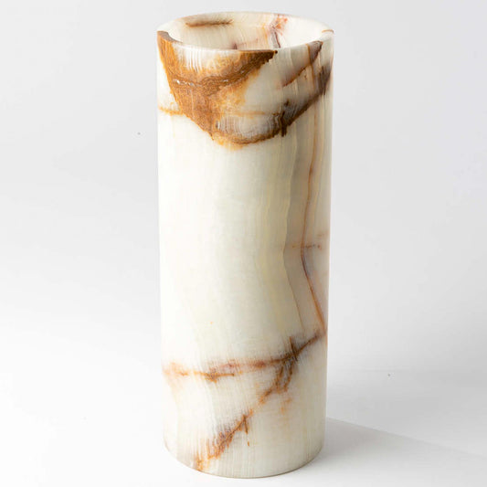 Onyx Vase rund creme - Large